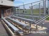 image of Standard Height Bleachers -5 Row -24ftL -Single Footplank Aluminum Understructure