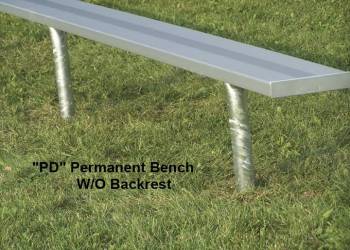 Permanent bench without backrest