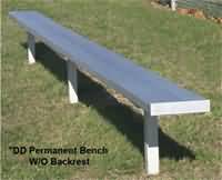 In Ground Aluminum Benches without Back (Aluminum Legs) 