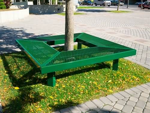 image of Stationary Geometric Mall Bench W/Out Back