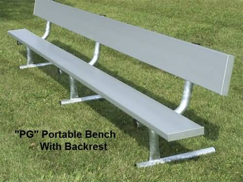 image of Portable Bench With Back (Outdoor) (Galvanized Legs)