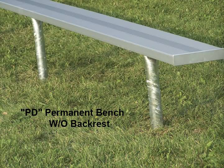 image of In Ground Bench without Back (galvanized legs)